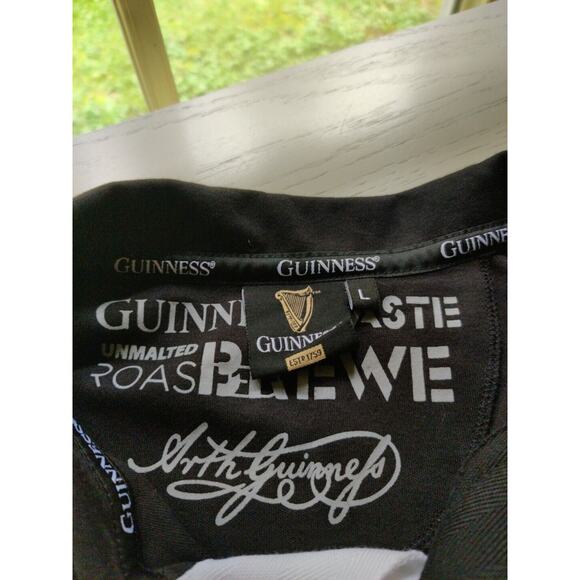 Guiness Embroidered Toucan Short Sleeve Rugby Polo Pull On Shirt Size Large - Picture 7 of 10